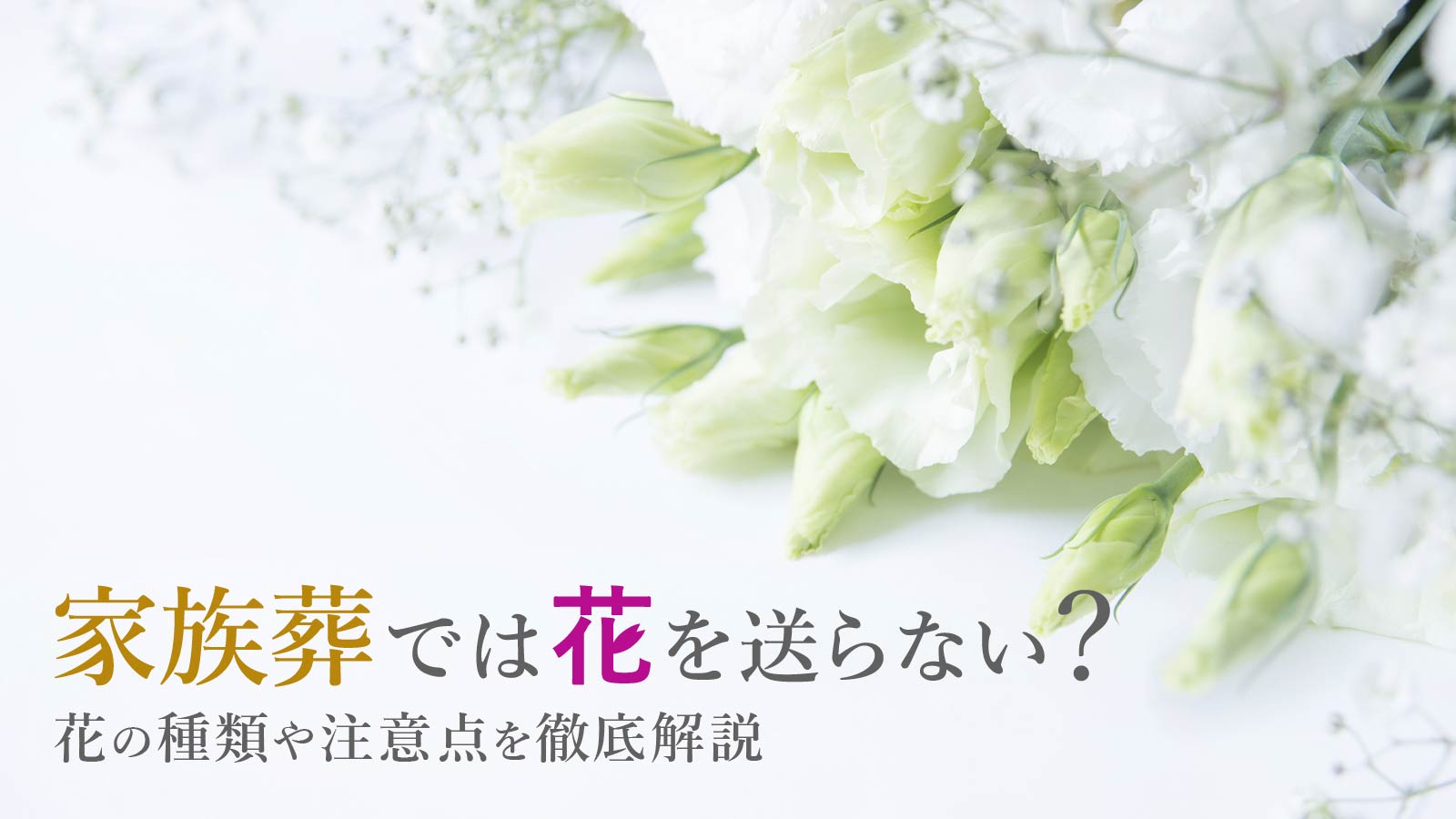 家族葬ではお花を送らない？供花の種類や注意点・相場を解説